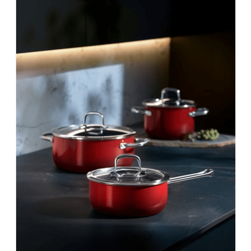 WMF Fusiontec Compact Red Cookware Set 3-Piece