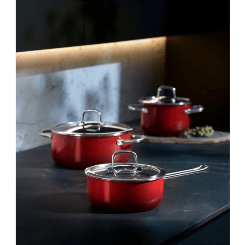 WMF Fusiontec Compact Red Saucepan 18cm The Homestore Auckland