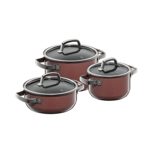 WMF Fusiontec Mineral Rose Quartz Cookware Set 3-Piece The Homestore Auckland