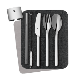 WMF My2Go Travel Cutlery Set + Reusable Straw 8-Piece The Homestore Auckland