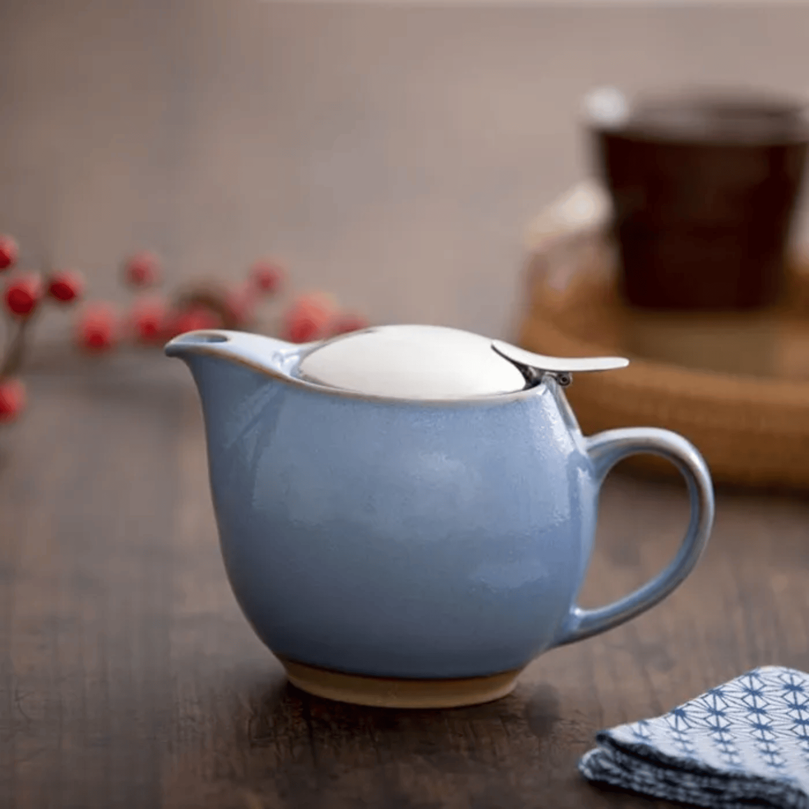 Zero Japan Teapot 450ml Earth Hydrangea Blue