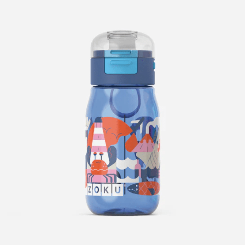 ZOKU Kids Flip Gulp Bottle 465ml Blue