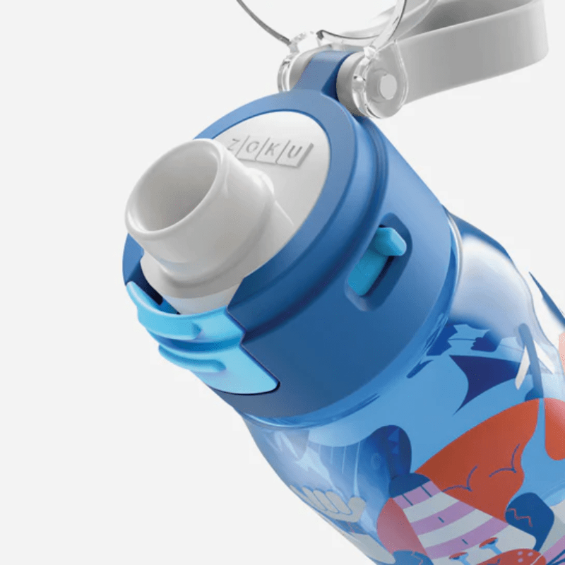 ZOKU Kids Flip Gulp Bottle 465ml Blue