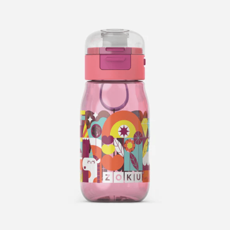 ZOKU Kids Flip Gulp Bottle 465ml Pink