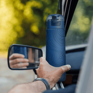 ZOKU Stainless Sports Bottle 500ml Blue Wavy
