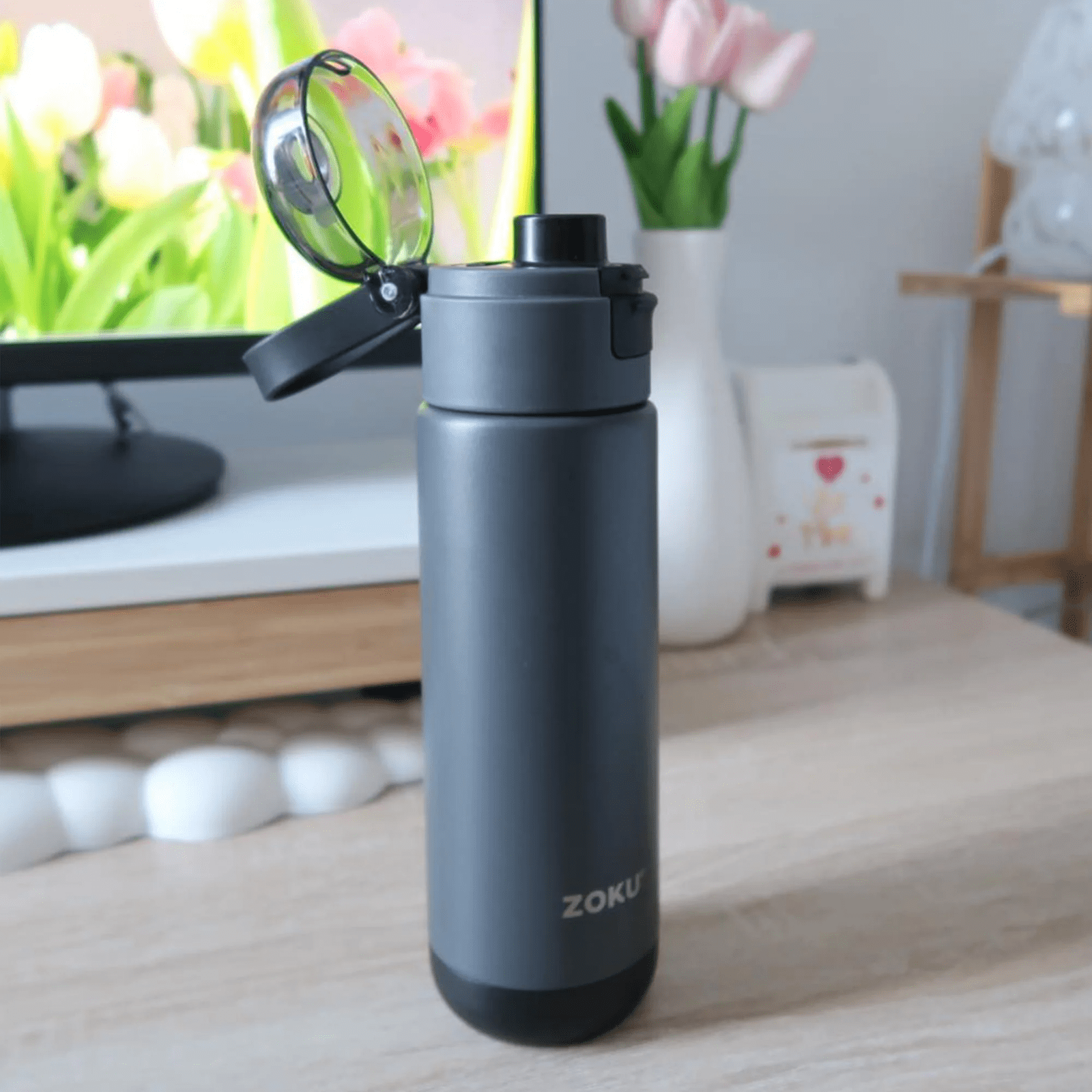 ZOKU Stainless Sports Bottle 500ml Grey