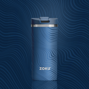 ZOKU Stainless Travel Mug 355ml Blue Wavy