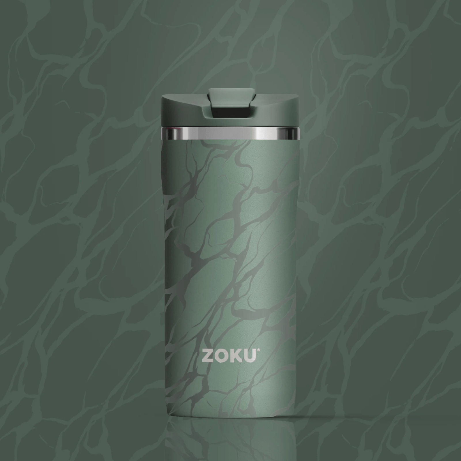 ZOKU Stainless Travel Mug 355ml Green Marble