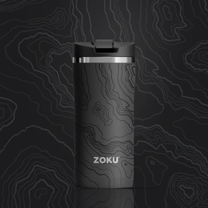 ZOKU Stainless Travel Mug 355ml Grey Topographic