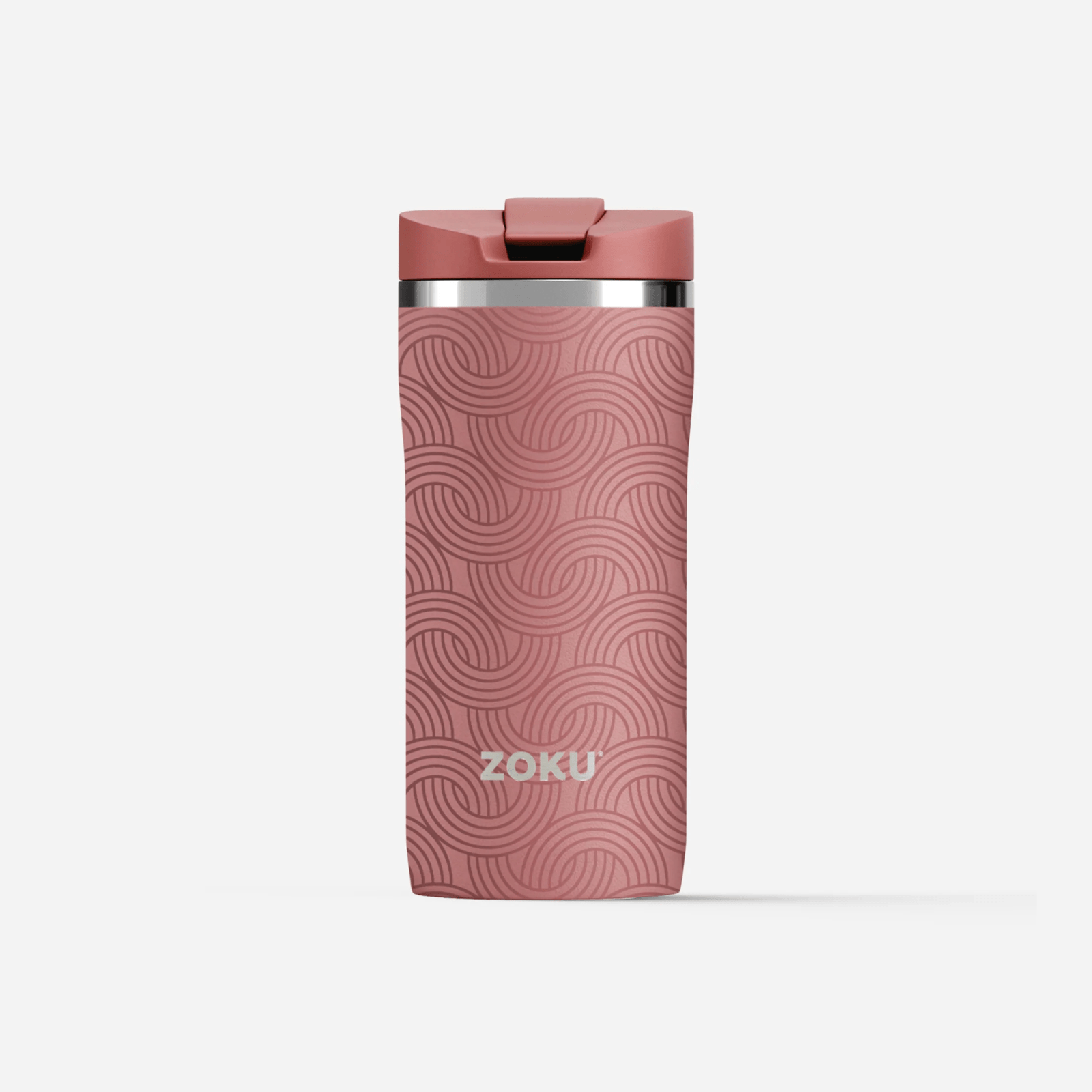 ZOKU Stainless Travel Mug 355ml Pink Geometric