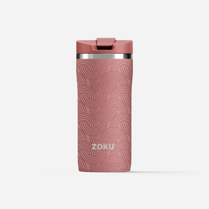 ZOKU Stainless Travel Mug 355ml Pink Geometric