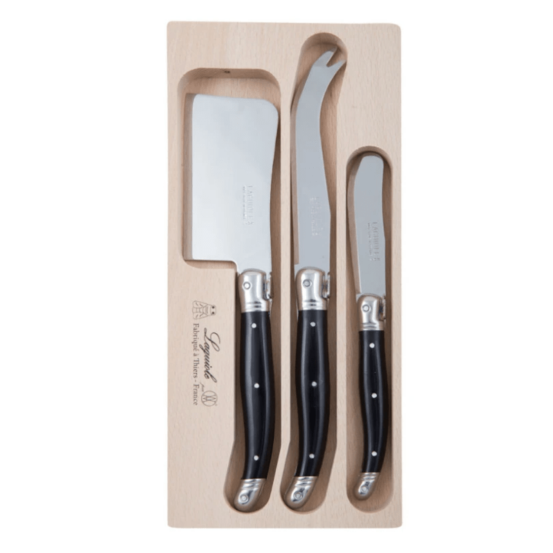 Andre Verdier Laguiole Cheese 3 Piece Set Black