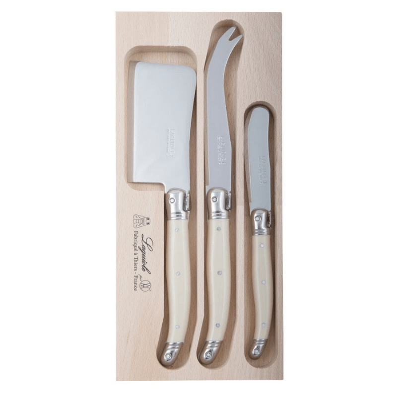 Andre Verdier Laguiole Cheese 3 Piece Set Ivory