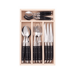 Andre Verdier Laguiole Cutlery Canteen Set 24 Piece Black