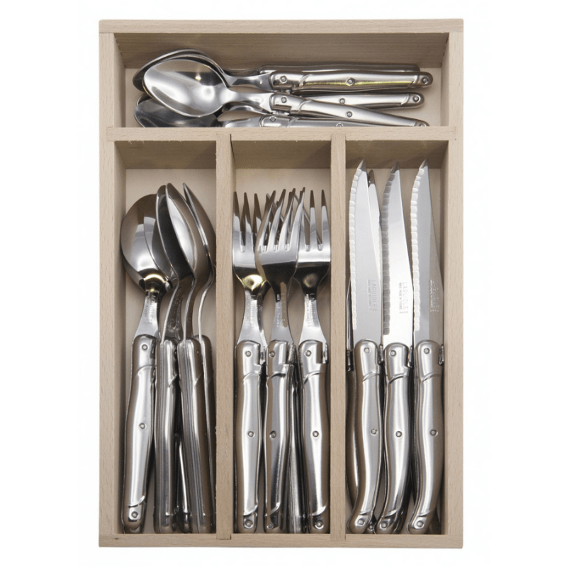 Andre Verdier Laguiole Cutlery Canteen Set 24 Piece Stainless Steel