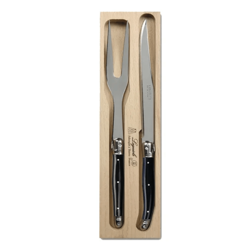 Andre Verdier Laguiole Debutant Carving Set Black