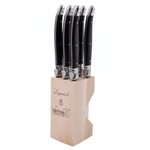 Andre Verdier Laguiole Steak Knife Set Of 6 Black Block