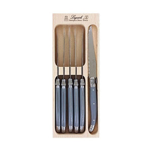 Andre Verdier Laguiole Steak Knife Set Of 6 Mouse Grey