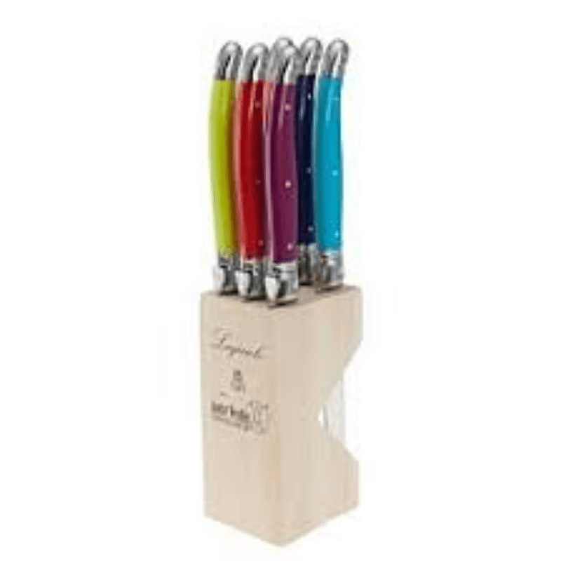 Andre Verdier Laguiole Steak Knife Set Of 6 Wild Flower Multi