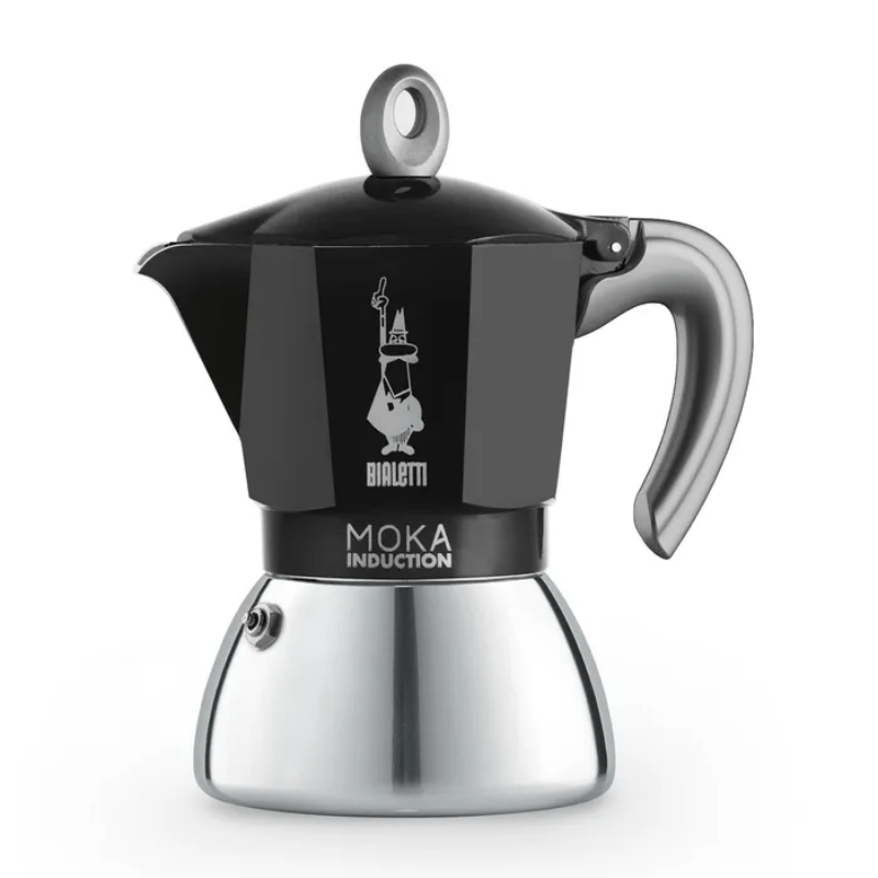 Bialetti Moka Induction Bi Layer Black 6 Cup