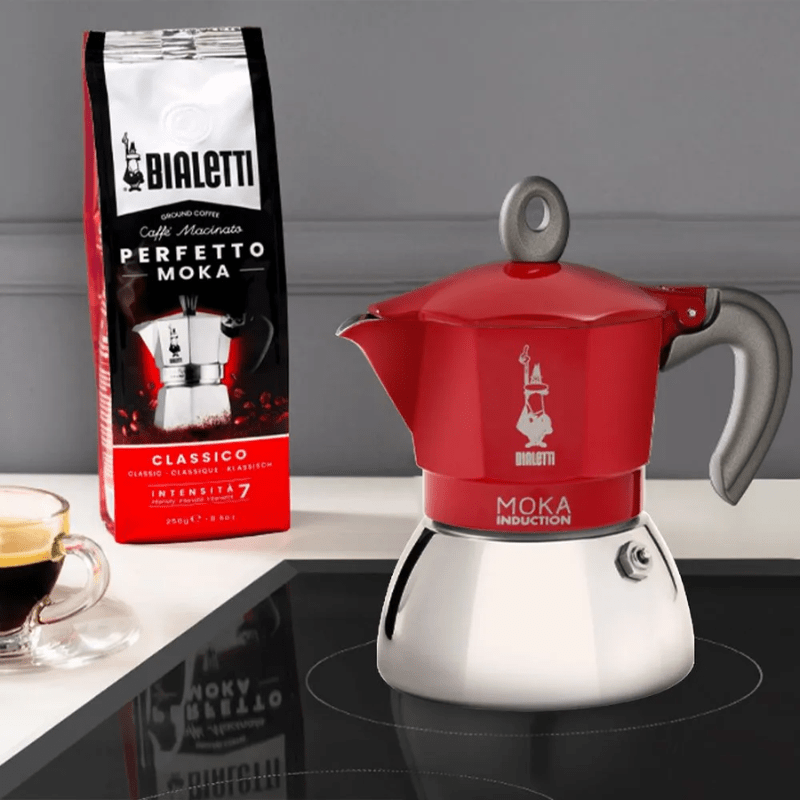 Bialetti Moka Induction Bi Layer Red 4 Cup The Homestore Auckland
