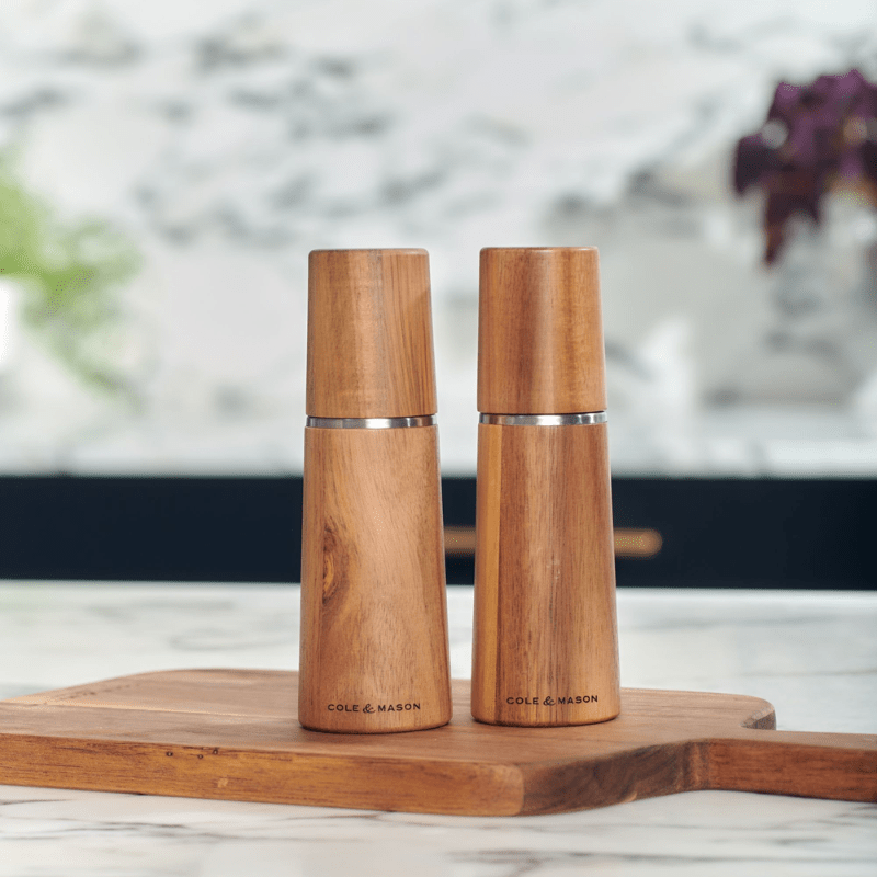 Cole & Mason Marlow Acacia Wood Salt & Pepper Mill 18.5cm Set of 2