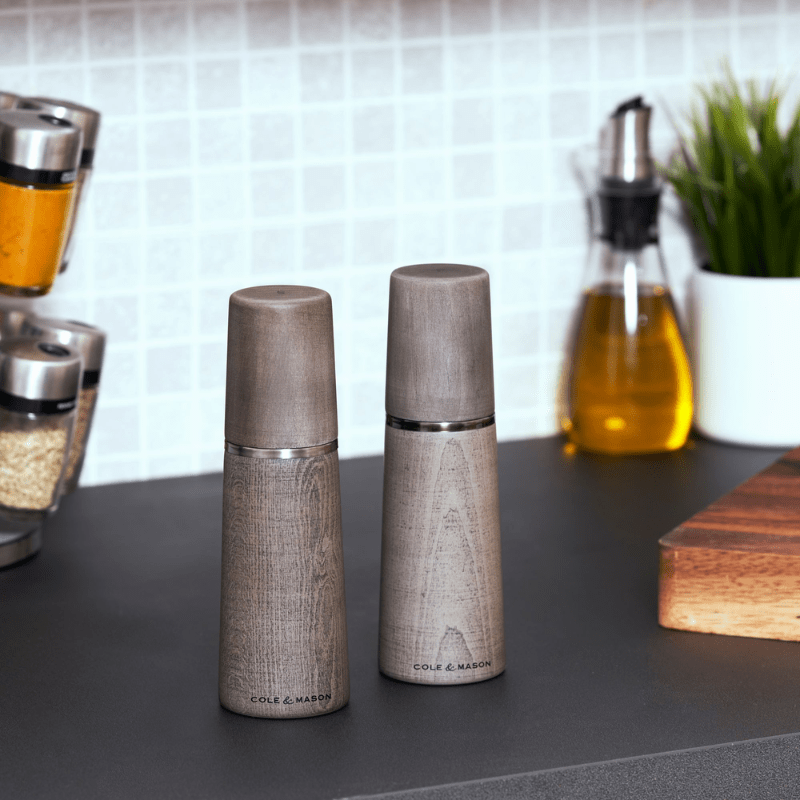 Cole & Mason Marlow Grey Beech Salt & Pepper Mill 18.5cm Set of 2