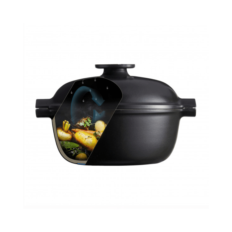 Emile Henry Delight Induction Round Casserole 2L Charcoal