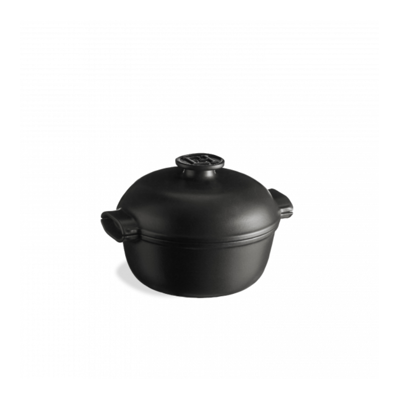 Emile Henry Delight Induction Round Casserole 2L Charcoal