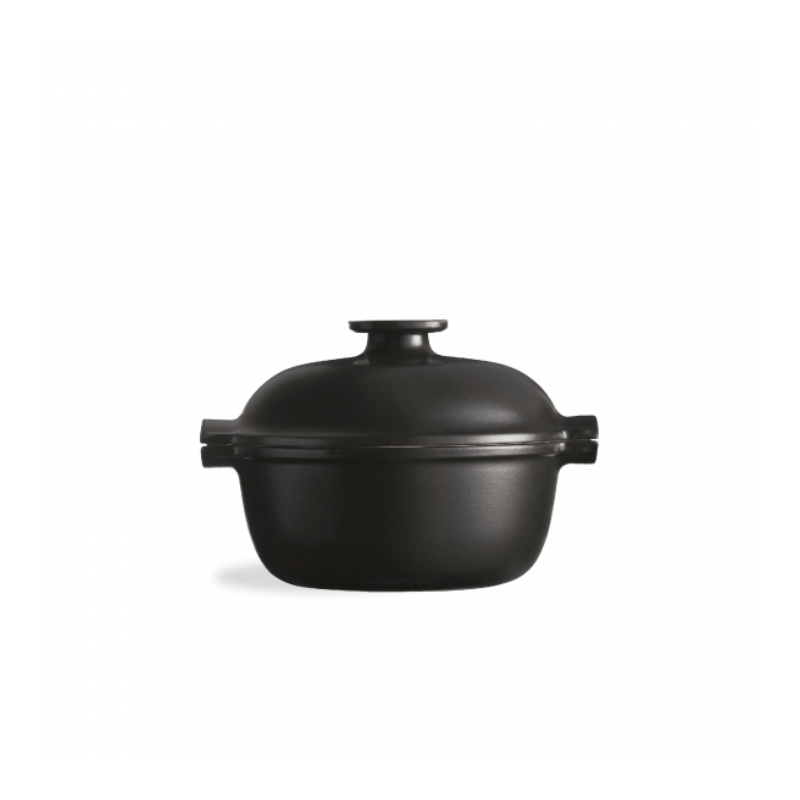 Emile Henry Delight Induction Round Casserole 2L Charcoal