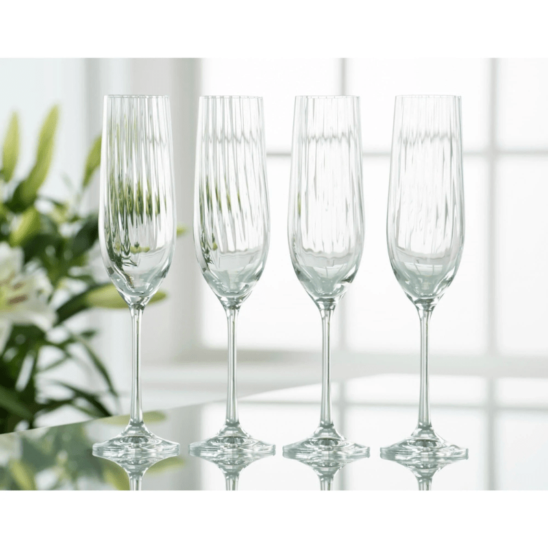 Galway Crystal Erne Champagne Flute Set of 4