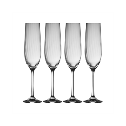 Galway Crystal Erne Champagne Flute Set of 4