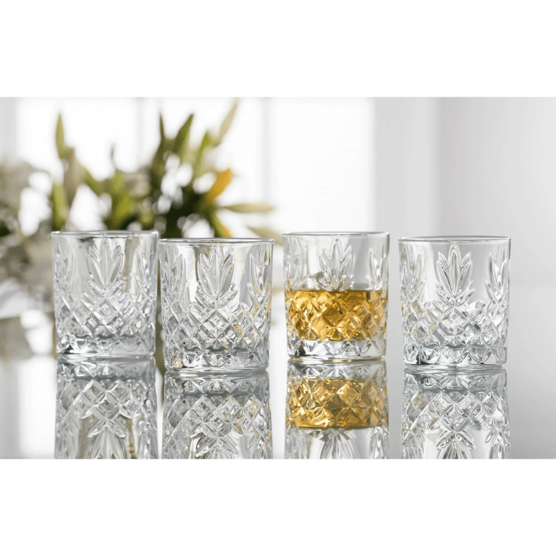 Galway Crystal Renmore Double Old Fashion Set of 4