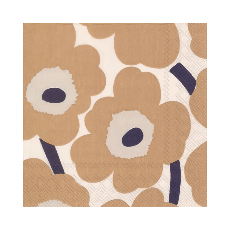 IHR Luncheon Marimekko Unikko Cream Linen Napkins Pack of 20