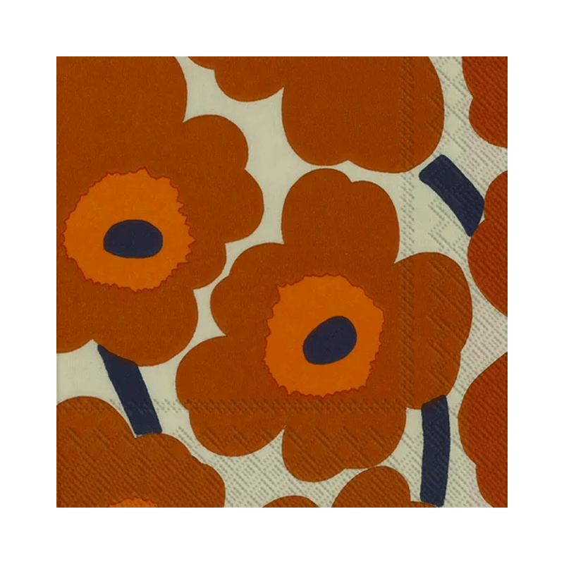 IHR Luncheon Marimekko Unikko Terracotta Napkins Pack of 20