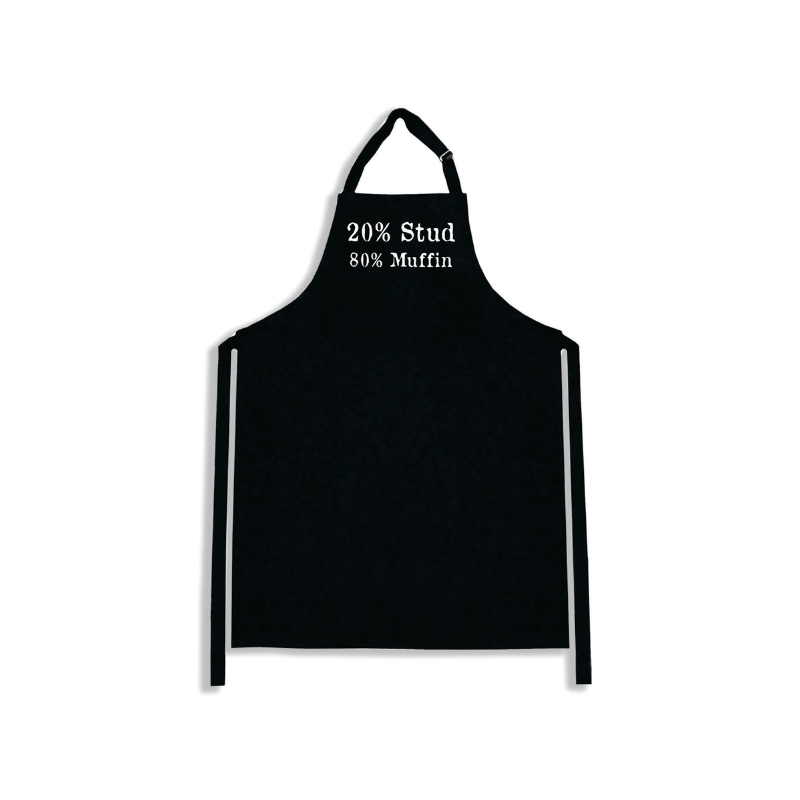 Karen Design Mens Apron '20% Stud, 80% Muffin'