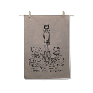 Karen Design Tea Towel Natural 'NZ Farmer'