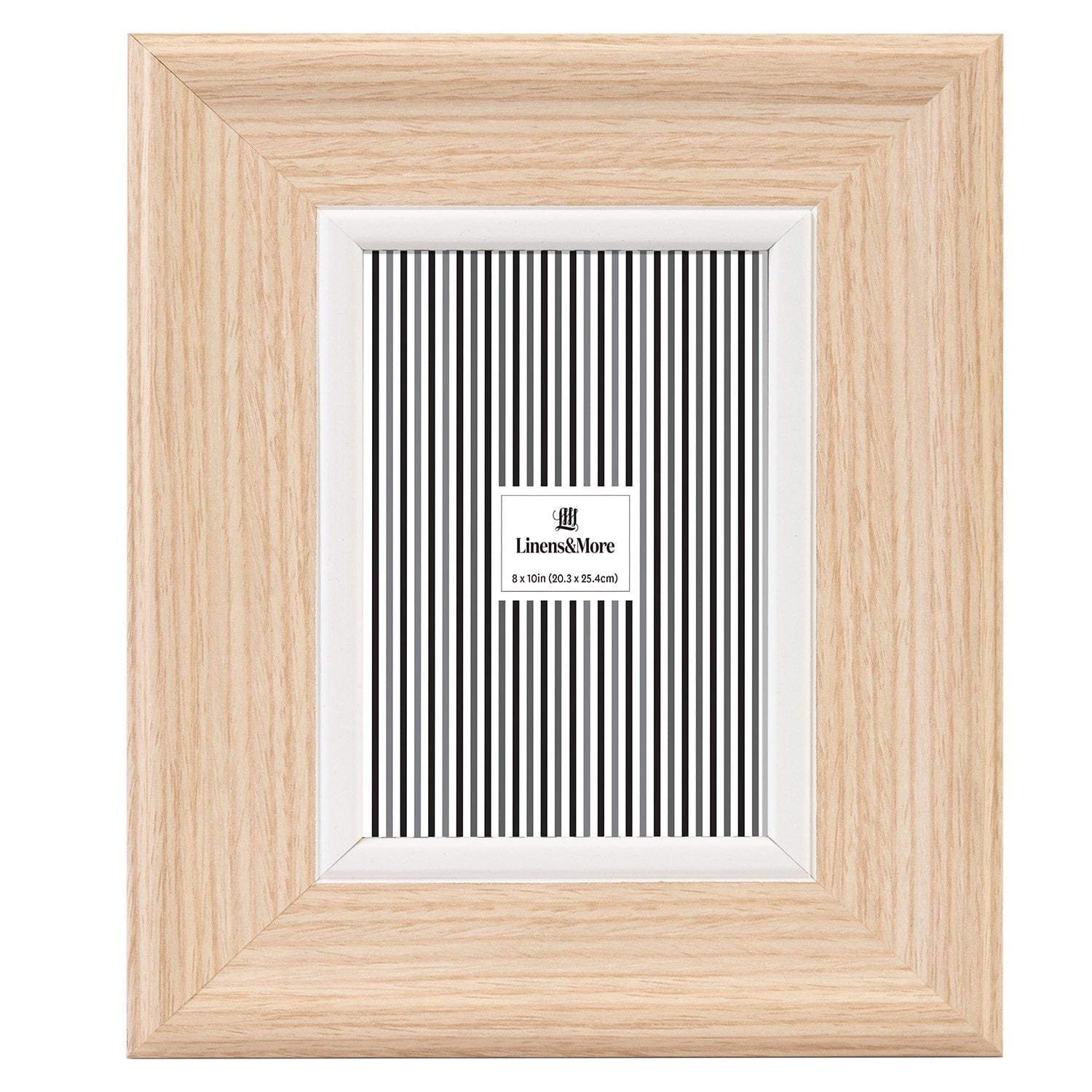 LINENS & MORE PHOTO FRAME NATURAL / WHITE 8 X1