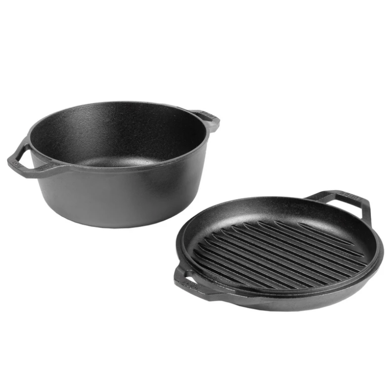 Lodge Chef Collection Cast Iron Double Dutch Oven 5.7L