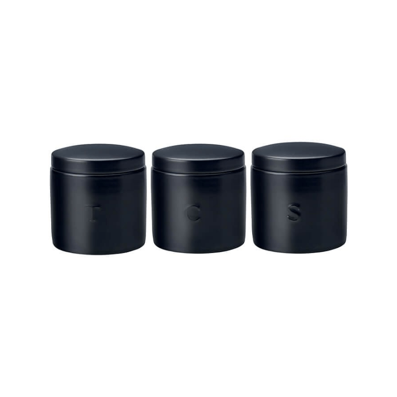 Maxwell & Williams Epicurious Canister 600ml Set of 3 Black