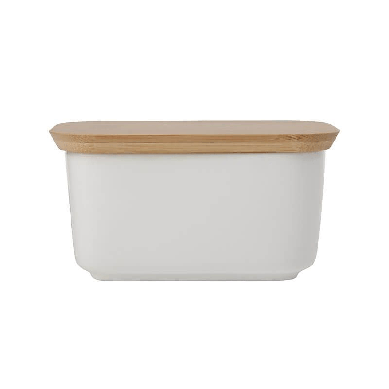 Maxwell & Williams White Basics Butter Dish Bamboo Lid