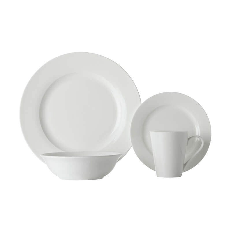 Maxwell & Williams White Basics Cosmopolitan Rim Dinner Set 16-Piece