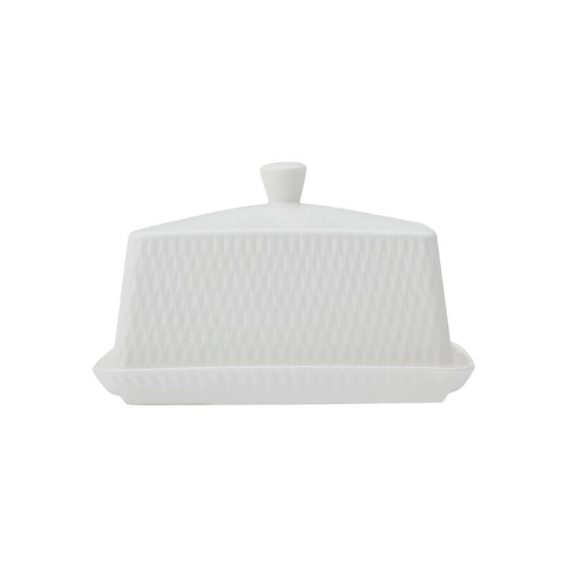 Maxwell & Williams White Basics Diamonds Butter Dish