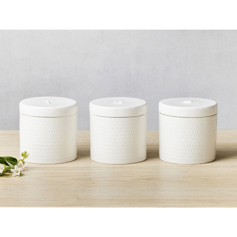 Maxwell & Williams White Basics Diamonds Canister 600ml Set of 3