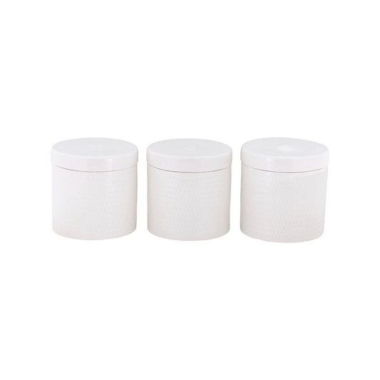Maxwell & Williams White Basics Diamonds Canister 600ml Set of 3 The Homestore Auckland