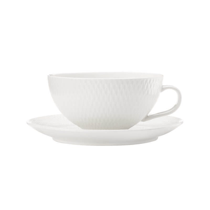 Maxwell & Williams White Basics Diamonds Tea Cup & Saucer Low 250ml