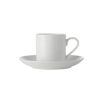 Maxwell & Williams White Basics Straight Demi Cup & Saucer 100ml