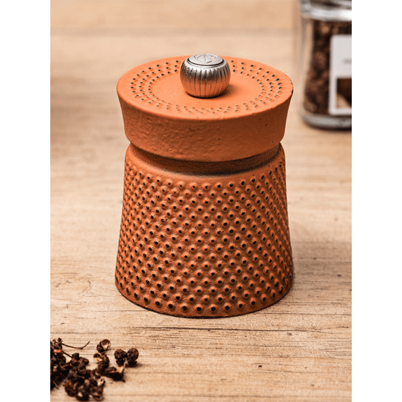 Peugeot Bali Fonte Cast Iron Orange Pepper Mill 8cm