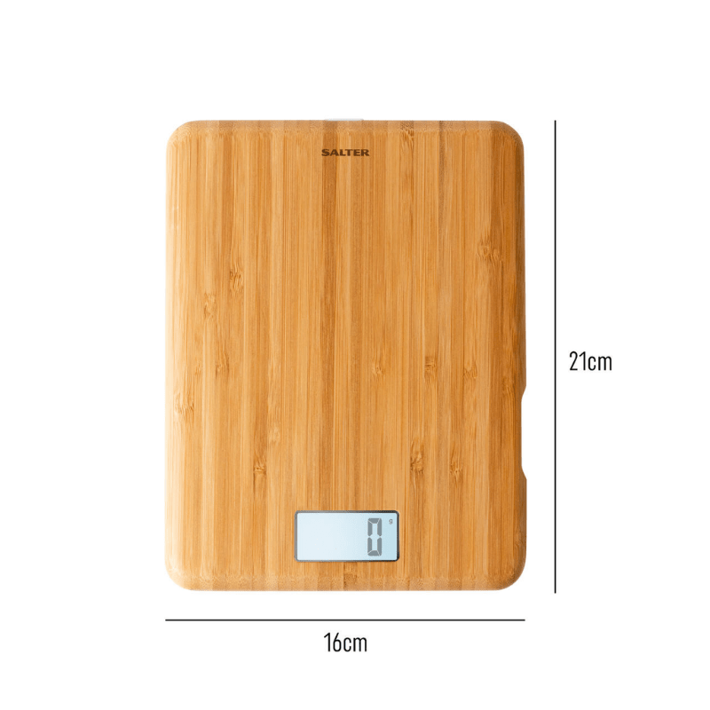 Salter Eco Bamboo Rechargeable Electronic Kitchen Scale 5kg