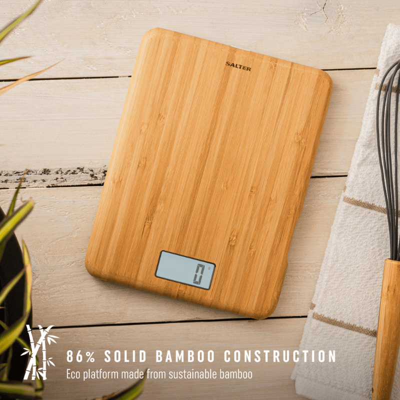 Salter Eco Bamboo Rechargeable Electronic Kitchen Scale 5kg